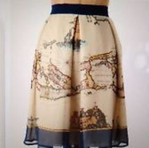 Anna Sui for Anthropologie Map Skirt